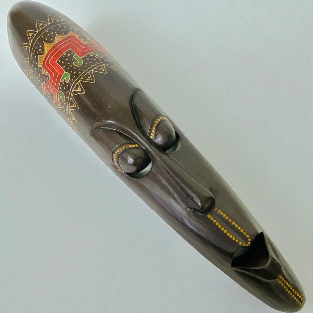 Indonesian Folk Art Decor Hand Carved Tribal Wooden Mask Wall Ethnic Home Tiki